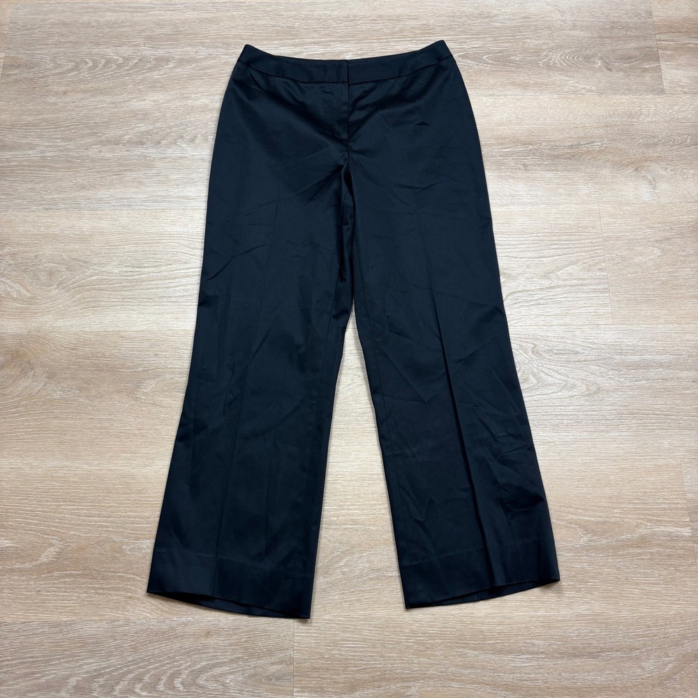 Lafayette 148 New York Cotton Blend Wide Leg Dress Pants Women's ‎ 8 Color Black